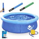 Kit Piscina Infantil 1000 Litros Inflavel Vollo + 2 Espaguete Espada Macarrao + Mini Bomba Manual Mor