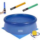 Kit Piscina Infantil 1000 Litros Mor Inflavel + Mini Bomba Manual + Forro + Espada Espaguete