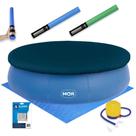 Kit Piscina Inflavel Mor 4600l + 2 Espaguetes Macarrao Espada + Mini Bomba + Capa e Forro + Reparo