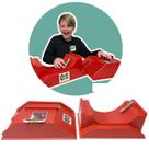 Kit Pista Skate De Dedo Glasslite Vermelha Mini Rampa Manobra Half Radical Lixa