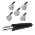 Kit Pistão a Gás + 5 Rodízios para Mocho Pvc com Bucha
