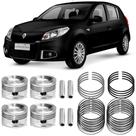Kit Pistão Anel 0.50 Renaut Sandero 1.0 2008 a 2016 Flex Metal Leve