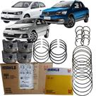 Kit pistão e anel motor 050 fox gol saveiro voyage 1.6 8v ea111 flex após 2008 mahle