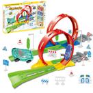Kit Pistas de Carrinhos Lançador Looping Com 2 Carrinhos Competição Compatível Com Modelos Hot Wheels Kizumba Kit Pistas de Carrinhos Lançador Looping Com 2 Carrinhos Competição Compatível Com Modelos Hot Wheels Kizumba