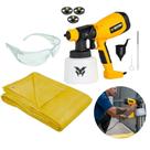 Kit Pistola de Pintura Pulverizadora HVLP Elétrica 550W 1400ml com Lona e acessórios Fasterr