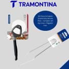 Kit Pizza Completo Tramontina Verano Ônix Cortador Preto em Aço Inox , Pegador Inox