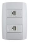 Kit Placa 2 Módulos 4x2 + 2 Tomadas Rj45 Cat5 Slim Ilumi Kit Placa 2 Módulos 4x2 + 2 Tomadas Rj45 Cat5 Slim Ilumi