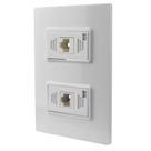 Kit Placa 2 Módulos 4x2 + 2 Tomadas Rj45 Cat5 Vivaz Ilumi Kit Placa 2 Módulos 4x2 + 2 Tomadas Rj45 Cat5 Vivaz Ilumi