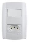 Kit Placa 4x2 + Interruptor Paralelo + Tomada 10a Ilumi Slim Kit Placa 4x2 + Interruptor Paralelo + Tomada 10a Ilumi Slim