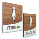 Kit Placa De Sinalização Masculino - Feminino 18x14cm Kit Placa De Sinalização Masculino - Feminino 18x14cm