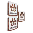 Kit Placa De Sinalização - Pet Com 3 Peças MDF 15x13cm
