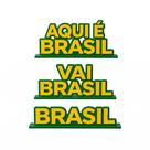 Kit Placa Decorativa Brasil MDF 3 Peças Verde Amarelo Festa Copa Mesa Decoração