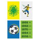 Kit Placa Decorativa MDF País do Futebol Verde Amarela 4un 30x40