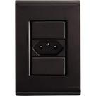Kit Placa Espelho 4x2 + Tomada 10a Tramontina Grafite/preto