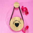 Kit Placa Quadro com Alça de Couro Redonda Personalizado