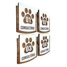 Kit Placa Sinalização - Pet Com 4 Peças MDF 15x13cm