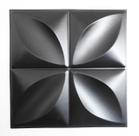 Kit Placas 3D Decorativa Preta 30 Peças Pétalas Flor Revestimento Plástico PVC Auto Relevo