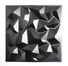 Kit Placas 3D Preta Painel Decorativo 10 Peças Diamante Alpes Revestimento PVC Auto Relevo 50x50