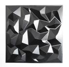Kit Placas 3D Preta Painel Decorativo 10 Peças Diamante Alpes Revestimento PVC Auto Relevo 50x50