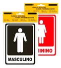 Kit Placas Banheiro Masculino Feminino Wc Sanitário