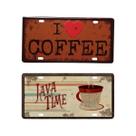 Kit Placas Decoração I Love Coffee E Java Time Café Vintage