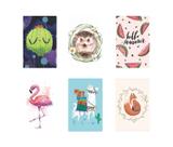 Kit Placas Decorativa Animais Flamingo Cactu Lhama Kit Placas Decorativa Animais Flamingo Cactu Lhama