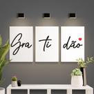 Kit Placas Decorativas 3 Peças 19,0 X 28,5 cm - Gratidão