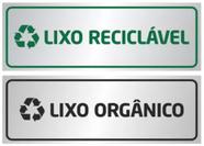 Kit Placas Lixo Reciclável - Lixo Orgânico em Alumínio - 29x10cm