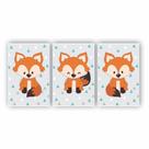 Kit Placas Quadros 3 Pçs 20X30 Infantil Raposinha