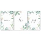 Kit Placas Quadros 3 Peças Mdf 20x30 Amor Fé e Paz