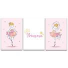 Kit Placas Quadros Decorativos 3 pçs 20x30 Infantil Menina