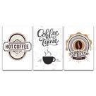 Kit Placas Quadros Decorativos 3 Peças 20x30 Hora Do Café