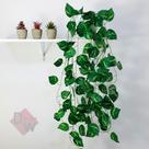 Kit Planta Trepadeira Artificial Jiboia Com Vaso Branco