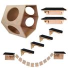 Kit Playground Nicho Gatos 7 Pcs Toca Prateleira Escada Ponte Suspenso