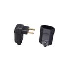 Kit Plug 2P 10A 90 Macho + Plug 10A Femea Preto Margirius
