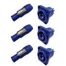 Kit Plug Powercon 3 Macho + 3 Fêmea Painel Azul Dreamer