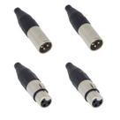 Kit plug santo angelo 2 xlr femea e 4 macho e 2 p10 mono Kit plug santo angelo 2 xlr femea e 4 macho e 2 p10 mono