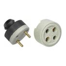Kit plugue e tomada de porcelana bipolar 2 x 20a 380v
