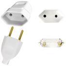 Kit Plugue Pino Macho Oco 2p 10A + Tomada Fêmea 2p 10A Branco