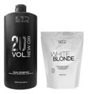 Kit pó descolorante white blond 500gr + água oxigenada 900ml - kpro