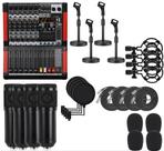 Kit Podcast Profissional Completo Mesa Mixer 6 Canais Pedestal Microfone Condensador Filtro e Pop Filter Kit Podcast Profissional Completo Mesa Mixer 6 Canais Pedestal Microfone Condensador Filtro e Pop Filter
