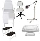 Kit Podologia Cadeira Mocho Luminária com Exaustor Tripé