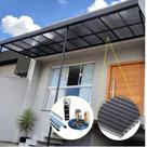 Kit Policarbonato Fume 4mm 2,00m x 3,00m - Perfis Naturais