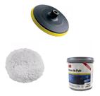Kit Polimento P/ Esmerilhadeira Disco Boina Massa Polir 3M Pro