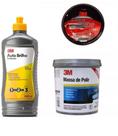 Kit Polimento Super Brilho Automotivo 3M - Massa de Polir 3M + Auto Brilho 3M + Cera Brilho 3M