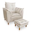 Kit Poltrona Amamentação Sara e Puff Suede Bege SKY MOBILE