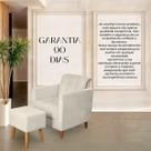 Kit Poltrona Angelina Confortavel Luxo 1 Puff Suede Bege