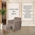 Kit Poltrona Angelina Confortavel Luxo 1 Puff Suede Capuccino