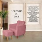Kit Poltrona Angelina Confortavel Luxo 1 Puff Suede Rose