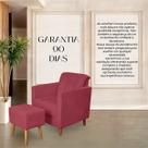 Kit Poltrona Angelina Confortavel Luxo 1 Puff Suede Vermelho